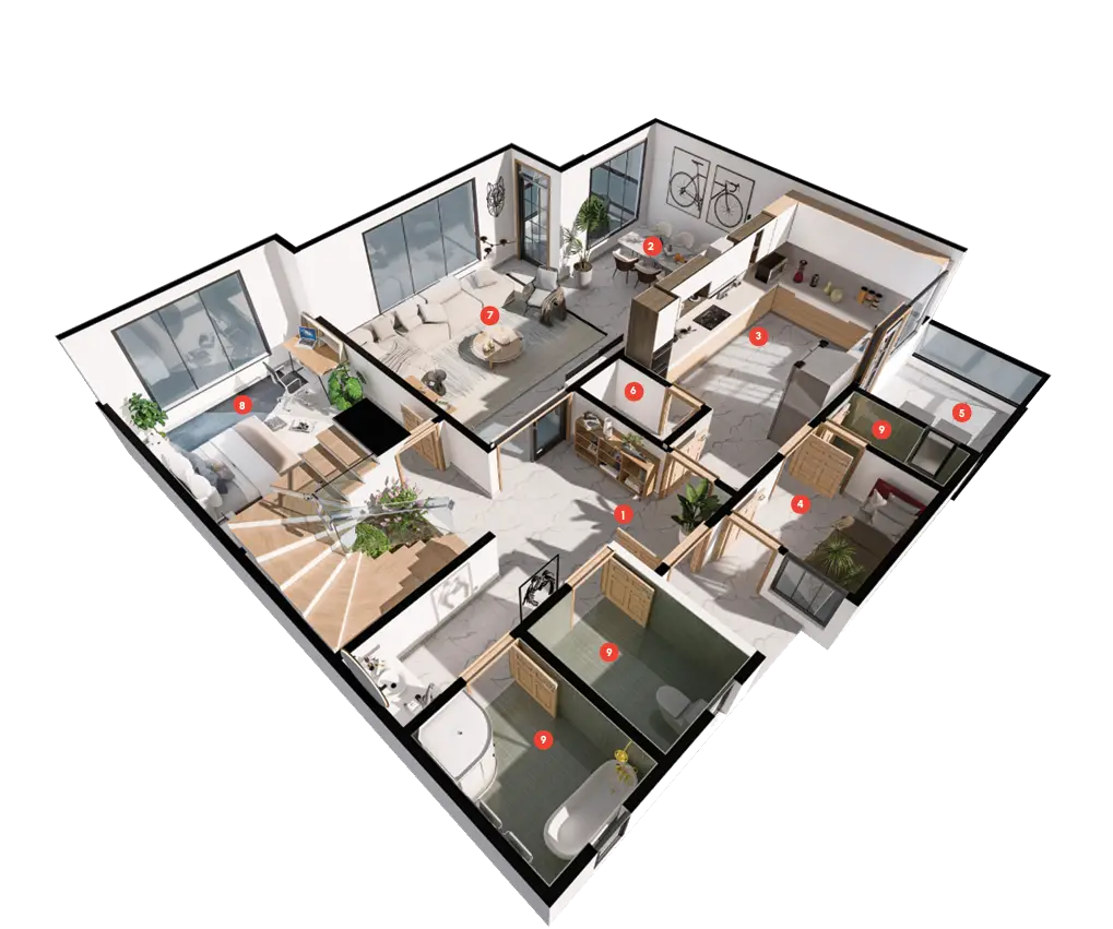 5 Bedroom Duplex (Upper Floor)